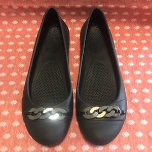 Black Crocs flats Size 9